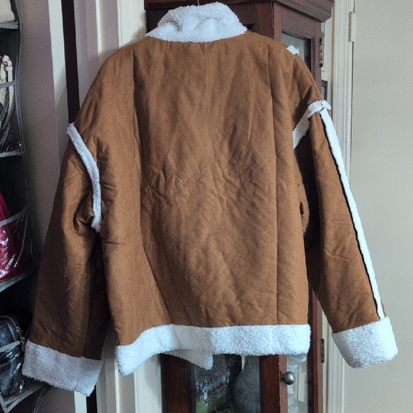 Brown and White Shearling Coat with Matching Boots Suede & Lamb NWOT. - Picture 5 of 7